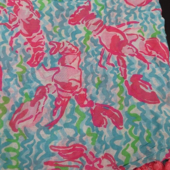 Lilly Pulitzer Riley Infinity Loop Rayon Lobstah Roll Tassel Fringe Scarf Pink - Picture 2 of 12